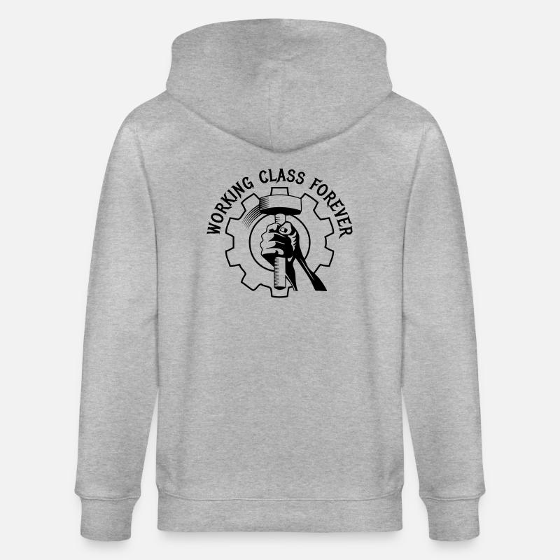 working class forever - Stanley/Stella Unisex Bio-Kapuzenjacke CULTIVATOR  - Grau meliert