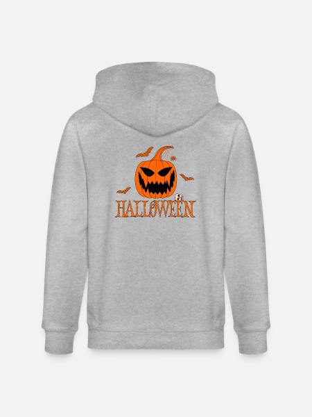 Halloween Orange - Stanley/Stella Unisex Bio-Kapuzenjacke CULTIVATOR  - Grau meliert