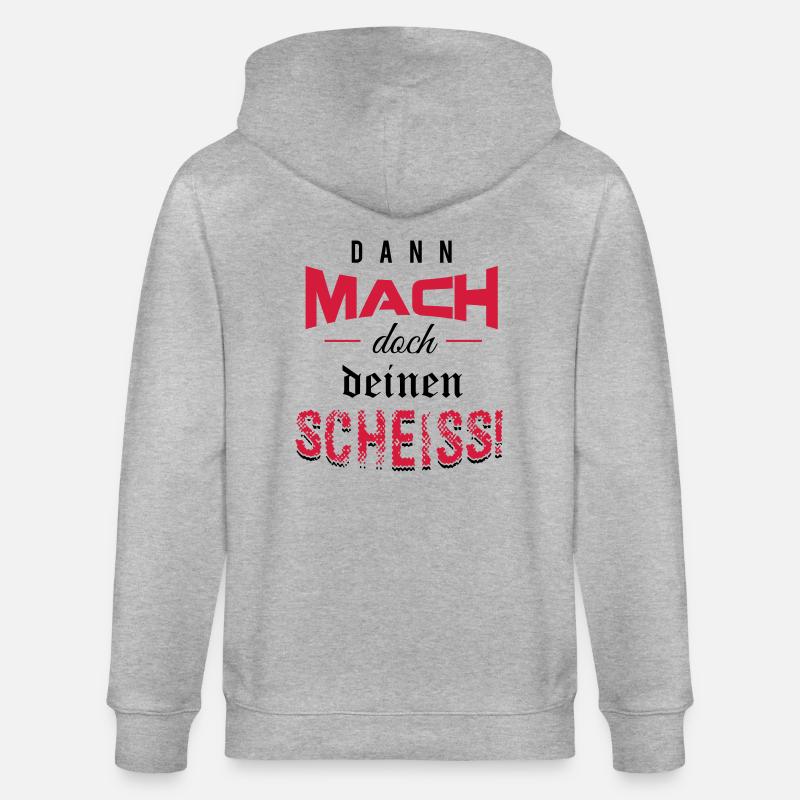 Dann mach doch deinen Scheiss! - Stanley/Stella Unisex Bio-Kapuzenjacke CULTIVATOR  - Grau meliert