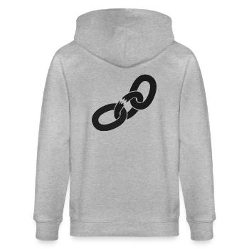 Kette Kettenbruch Ausbruch - Break the Rules - Stanley/Stella Unisex Bio-Kapuzenjacke CULTIVATOR  - Grau meliert - Hinten - Luana (180cm)