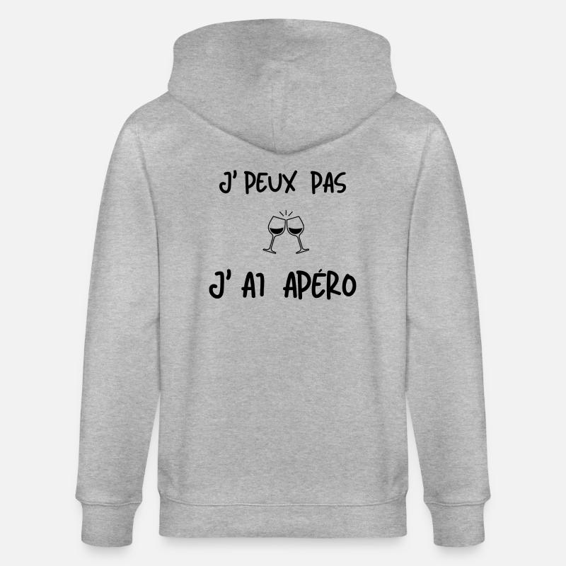 J'peux pas j'ai apéro - Veste à capuche bio CULTIVATOR Stanley/Stella Unisexe - gris chiné