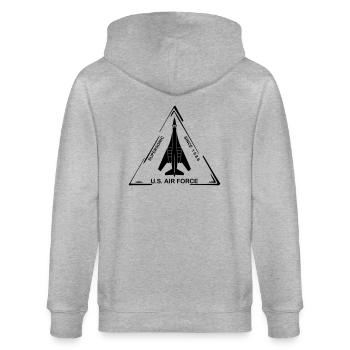 B1-B Lancer - Stanley/Stella Unisex Bio-Kapuzenjacke CULTIVATOR  - Grau meliert - Hinten - Luana (180cm)