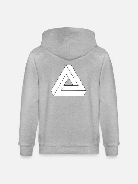 Optical illusion triangle infinity symbol - Stanley/Stella CULTIVATOR Unisex Organic Hooded Jacket - heather grey
