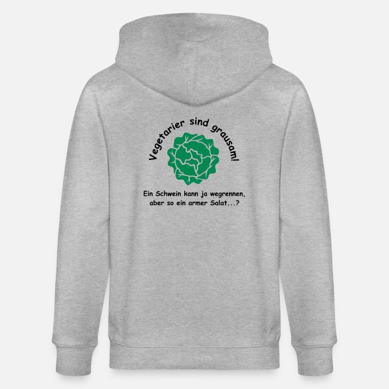 Vegetarier sind grausam - Stanley/Stella Unisex Bio-Kapuzenjacke CULTIVATOR  - Grau meliert
