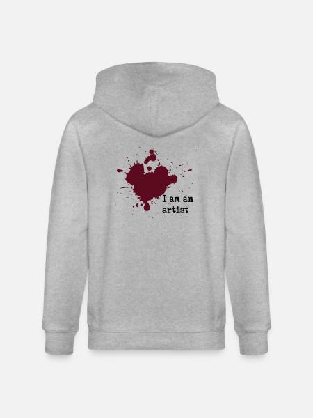I am an artist - Stanley/Stella CULTIVATOR Unisex Organic Hooded Jacket - heather grey