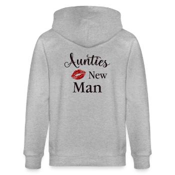 Aunties new Man - Stanley/Stella CULTIVATOR  Unisex Organic Hooded Jacket - heather grey - Back - Luana (180cm)