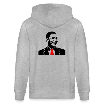 president Obama americain usa united - Veste à capuche bio CULTIVATOR Stanley/Stella Unisexe - gris chiné - Dos - Luana (180cm)