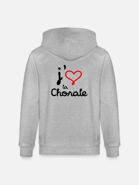 J'aime la Chorale - Stanley/Stella CULTIVATOR Unisex Organic Hooded Jacket - heather grey