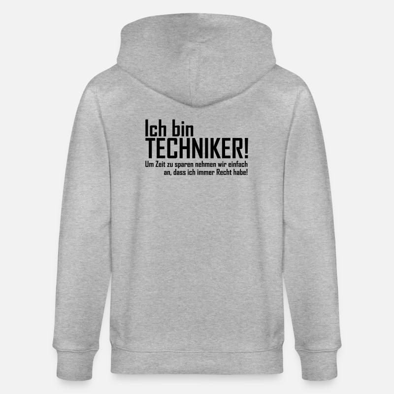 ich bin techniker - Stanley/Stella Unisex Bio-Kapuzenjacke CULTIVATOR - Grau meliert