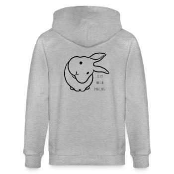Es ist nur eine Phase, Hase! Minimal Schwarz - Stanley/Stella Unisex Bio-Kapuzenjacke CULTIVATOR  - Grau meliert - Hinten - Luana (180cm)