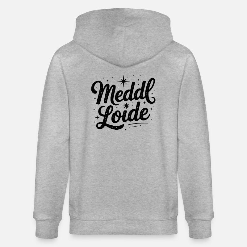 Meddl Loide - Deutsche Memes - Stanley/Stella Unisex Bio-Kapuzenjacke CULTIVATOR  - Grau meliert