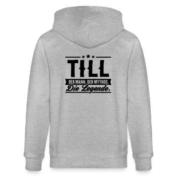 Man Myth Legend Till - Stanley/Stella CULTIVATOR  Unisex Organic Hooded Jacket - heather grey - Back - Luana (180cm)