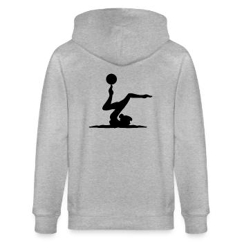 Gymnastik Turnen Akrobatik Geräteturnen Sport - Stanley/Stella Unisex Bio-Kapuzenjacke CULTIVATOR  - Grau meliert - Hinten - Luana (180cm)