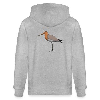 Uferschnepfe - Stanley/Stella Unisex Bio-Kapuzenjacke CULTIVATOR  - Grau meliert - Hinten - Luana (180cm)