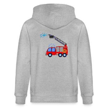 Fire engine with ladder and water children - Stanley/Stella CULTIVATOR  Unisex Organic Hooded Jacket - heather grey - Back - Luana (180cm)