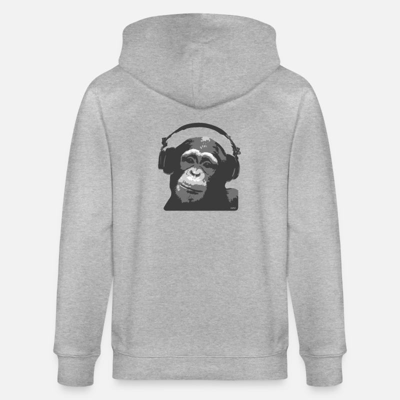 DJ MONKEY by wam - Stanley/Stella Unisex Bio-Kapuzenjacke CULTIVATOR  - Grau meliert