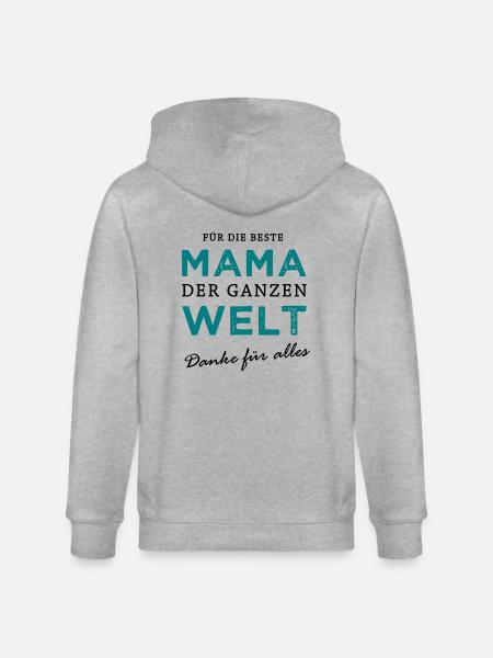Beste Mama der Welt - Stanley/Stella Unisex Bio-Kapuzenjacke CULTIVATOR  - Grau meliert