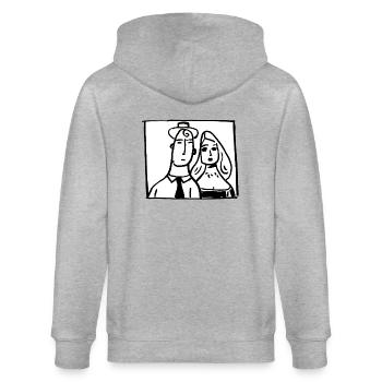 Paar - Stanley/Stella Unisex Bio-Kapuzenjacke CULTIVATOR  - Grau meliert - Hinten - Luana (180cm)
