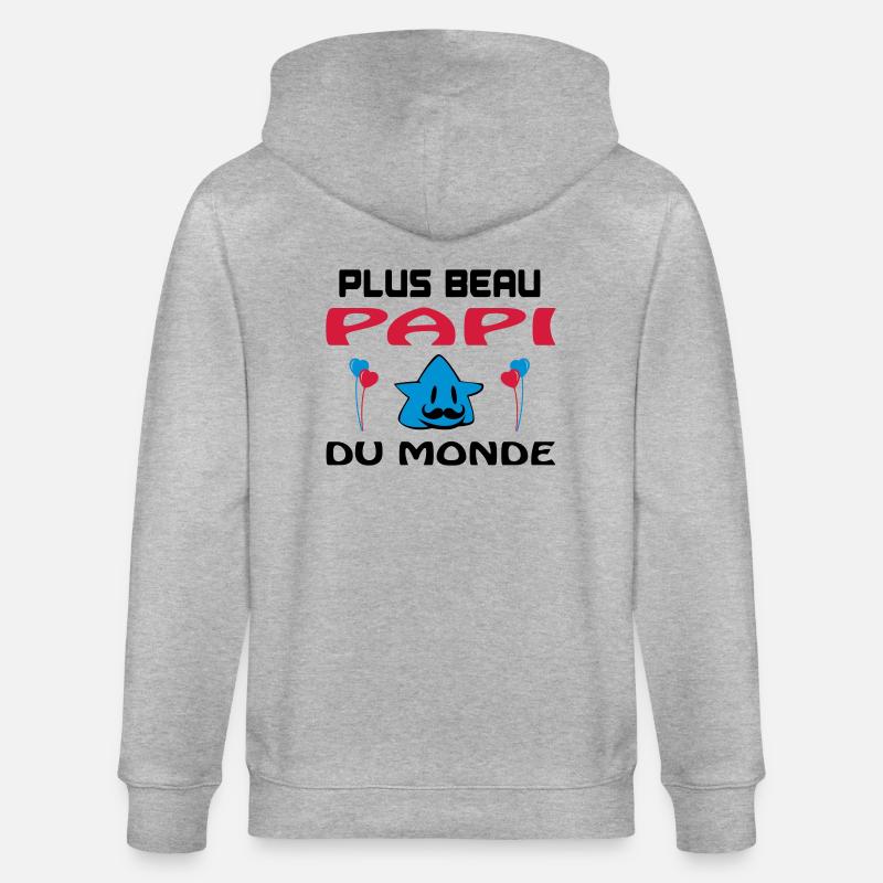 Plus beau papi du monde - Veste à capuche bio CULTIVATOR Stanley/Stella Unisexe - gris chiné