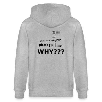 Schwerkraft-Maßband für Brüste - Stanley/Stella Unisex Bio-Kapuzenjacke CULTIVATOR  - Grau meliert - Hinten - Luana (180cm)