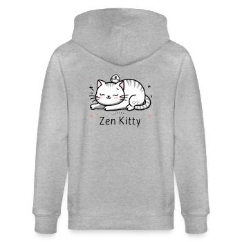 Zen-Kätzchen - Stanley/Stella Unisex Bio-Kapuzenjacke CULTIVATOR  - Grau meliert - Hinten - Luana (180cm)