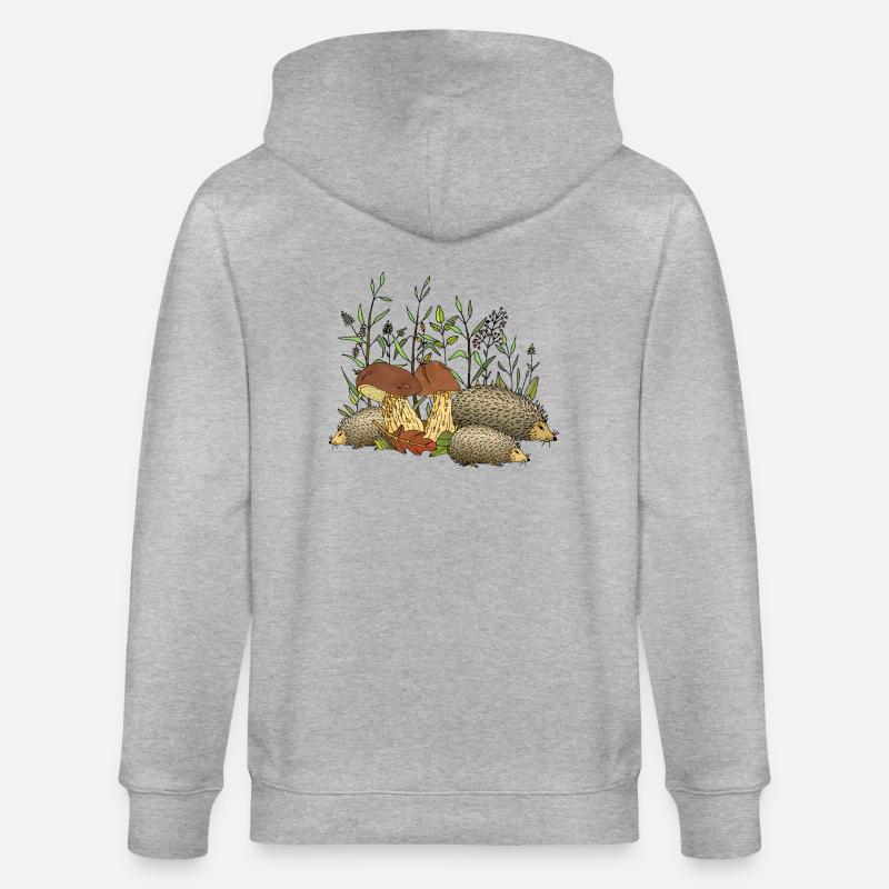 Hedgehogs - Stanley/Stella CULTIVATOR Unisex Organic Hooded Jacket - heather grey