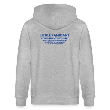 Le plus amusant... - Stanley/Stella Unisex Bio-Kapuzenjacke CULTIVATOR  - Grau meliert - Hinten - Luana (180cm)
