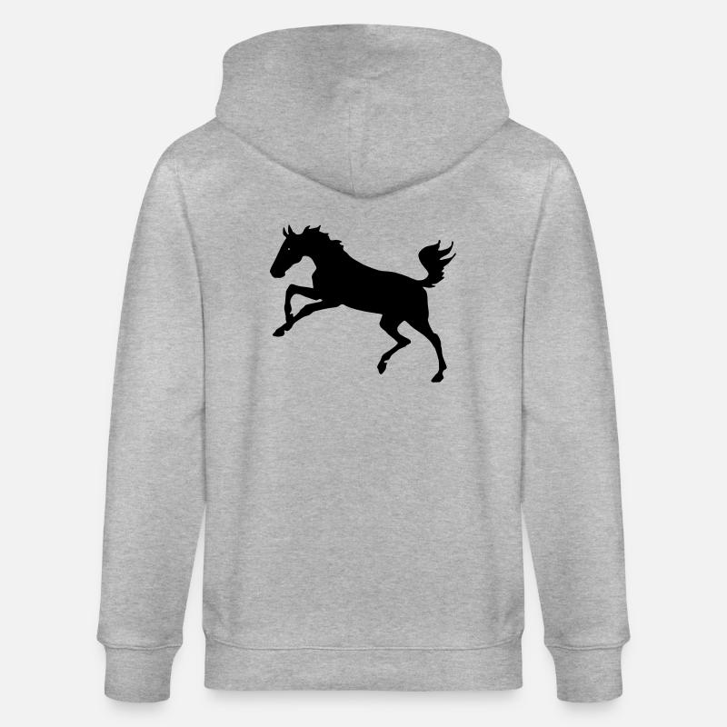 Springendes Pferd - Stanley/Stella Unisex Bio-Kapuzenjacke CULTIVATOR  - Grau meliert