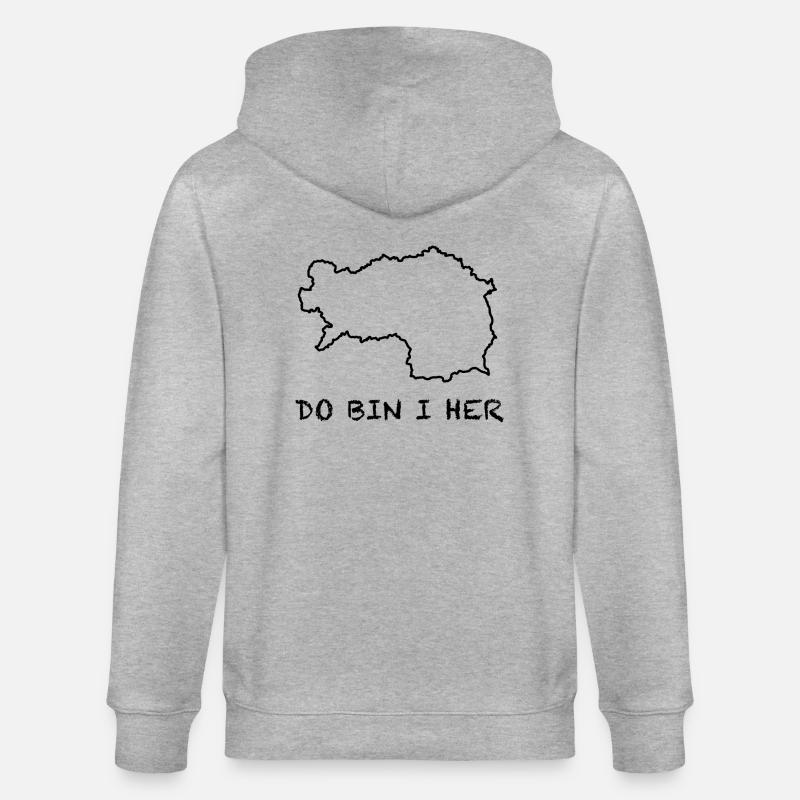 do bin i her - Steiermark - Stanley/Stella Unisex Bio-Kapuzenjacke CULTIVATOR  - Grau meliert