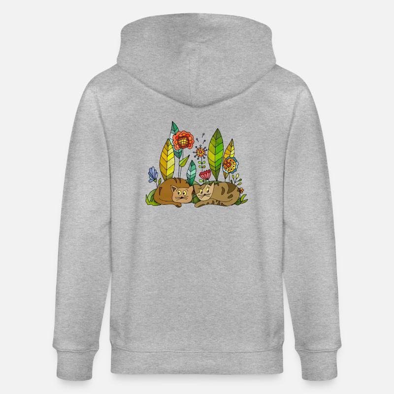 Cats - Stanley/Stella CULTIVATOR  Unisex Organic Hooded Jacket - heather grey