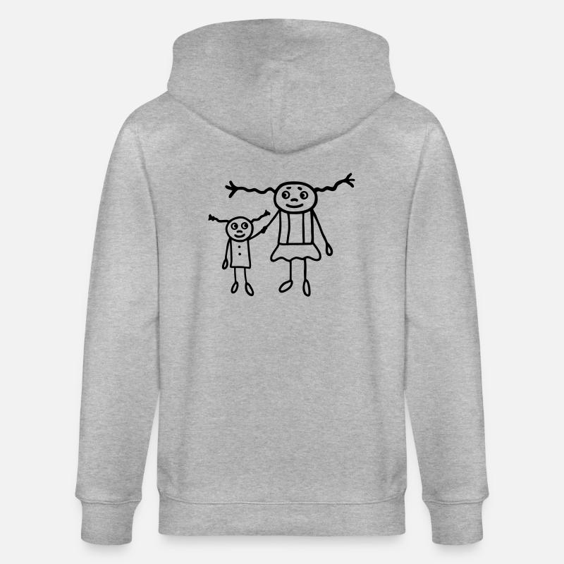 2 filles - sœurs - Veste à capuche bio CULTIVATOR Stanley/Stella Unisexe - gris chiné