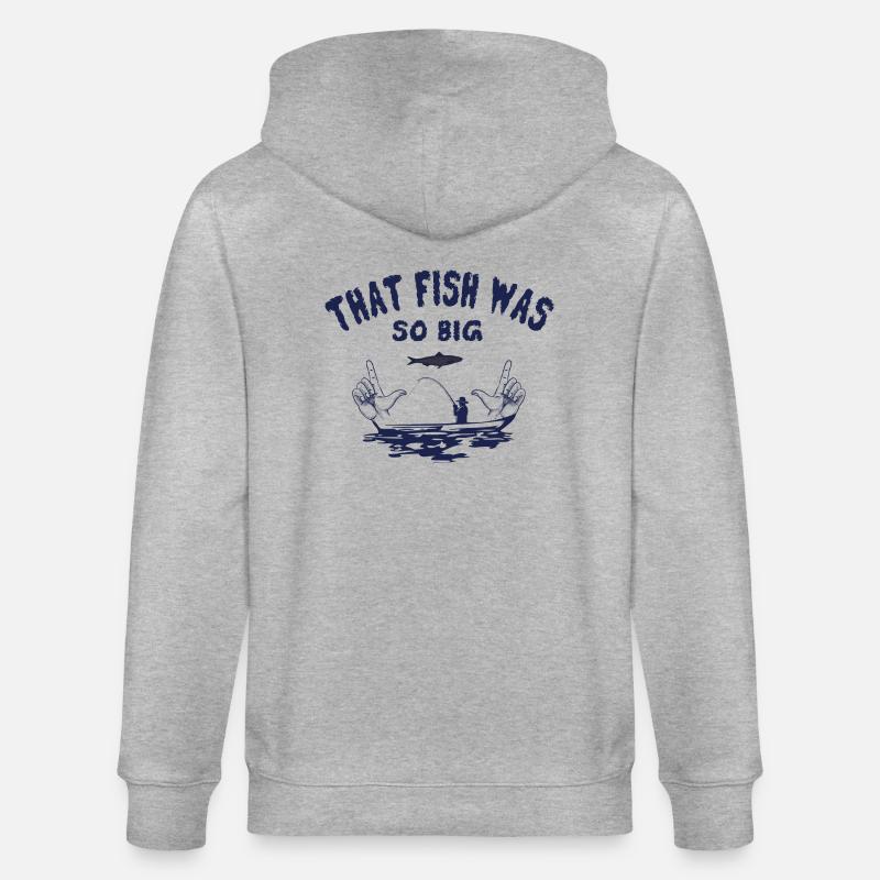 Le poisson était si gros - Veste à capuche bio CULTIVATOR Stanley/Stella Unisexe - gris chiné
