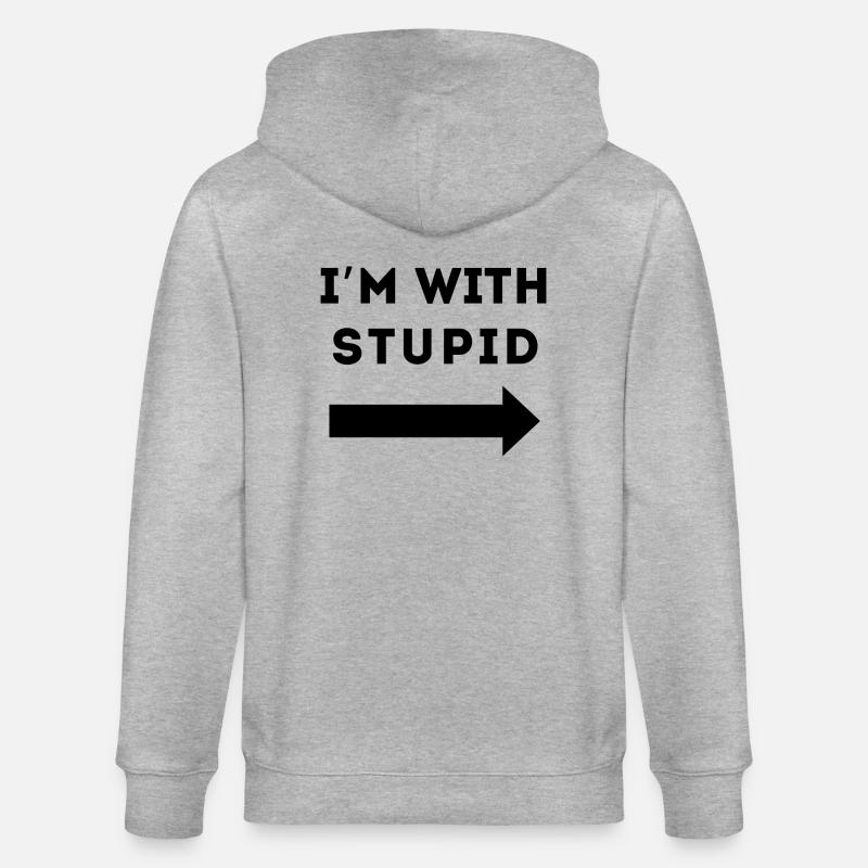 ICH BIN MIT DUMM - Stanley/Stella Unisex Bio-Kapuzenjacke CULTIVATOR  - Grau meliert
