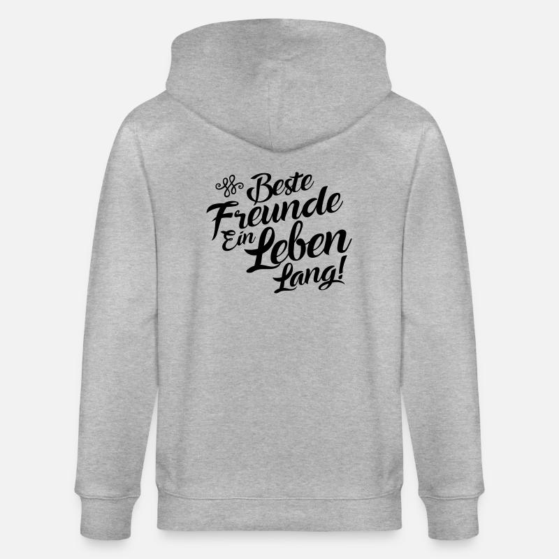 beste freunde ein leben - Stanley/Stella Unisex Bio-Kapuzenjacke CULTIVATOR  - Grau meliert