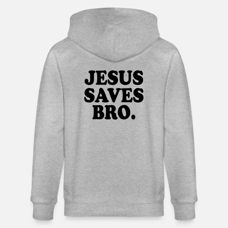 Jesus saves bro - Veste à capuche bio CULTIVATOR Stanley/Stella Unisexe - gris chiné