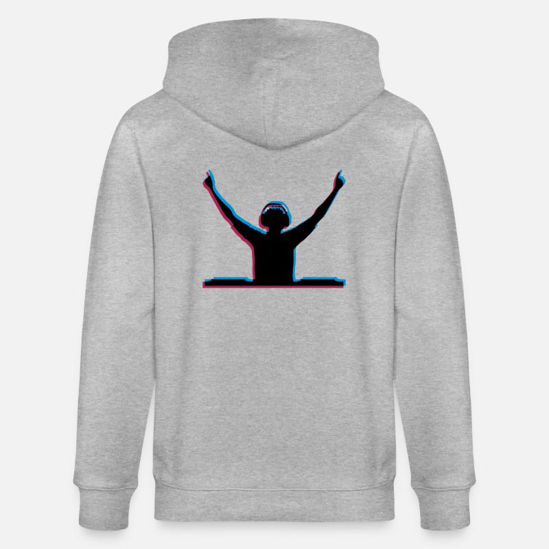 3D Effekt DJ - Stanley/Stella Unisex Bio-Kapuzenjacke CULTIVATOR  - Grau meliert