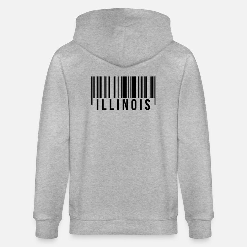 Code à barres de l’Illinois - Veste à capuche bio CULTIVATOR Stanley/Stella Unisexe - gris chiné