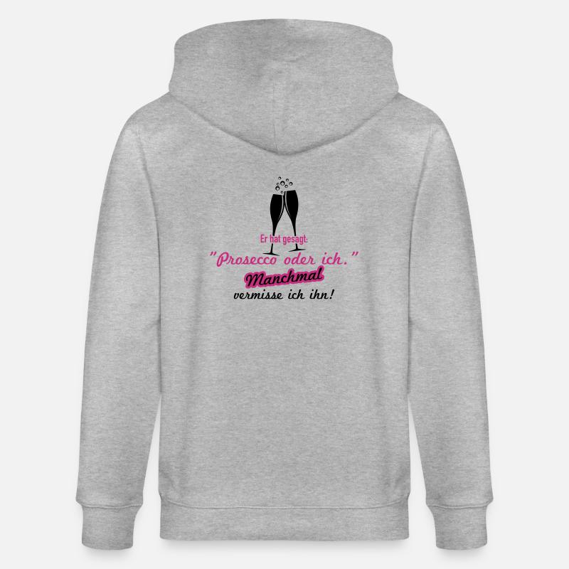 Prosecco oder ich - Stanley/Stella Unisex Bio-Kapuzenjacke CULTIVATOR  - Grau meliert