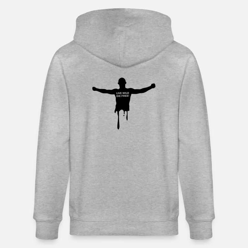 livewilddiefree - Stanley/Stella CULTIVATOR  Unisex Organic Hooded Jacket - heather grey