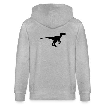 dinosaure Velociraptor - Veste à capuche bio CULTIVATOR Stanley/Stella Unisexe - gris chiné - Dos - Luana (180cm)