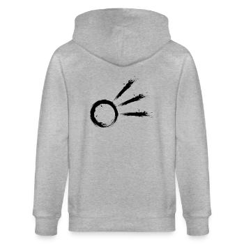 Komet Symbol Schweifstern Astrologie Astronomie - Stanley/Stella Unisex Bio-Kapuzenjacke CULTIVATOR  - Grau meliert - Hinten - Luana (180cm)