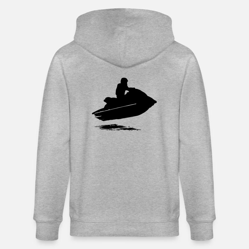 Jetski - Jet-Ski - Wassermotorrad - Jetboot - Stanley/Stella Unisex Bio-Kapuzenjacke CULTIVATOR - Grau meliert