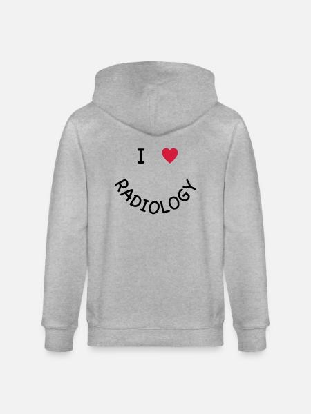 I love Radiology - Stanley/Stella CULTIVATOR Unisex Organic Hooded Jacket - heather grey