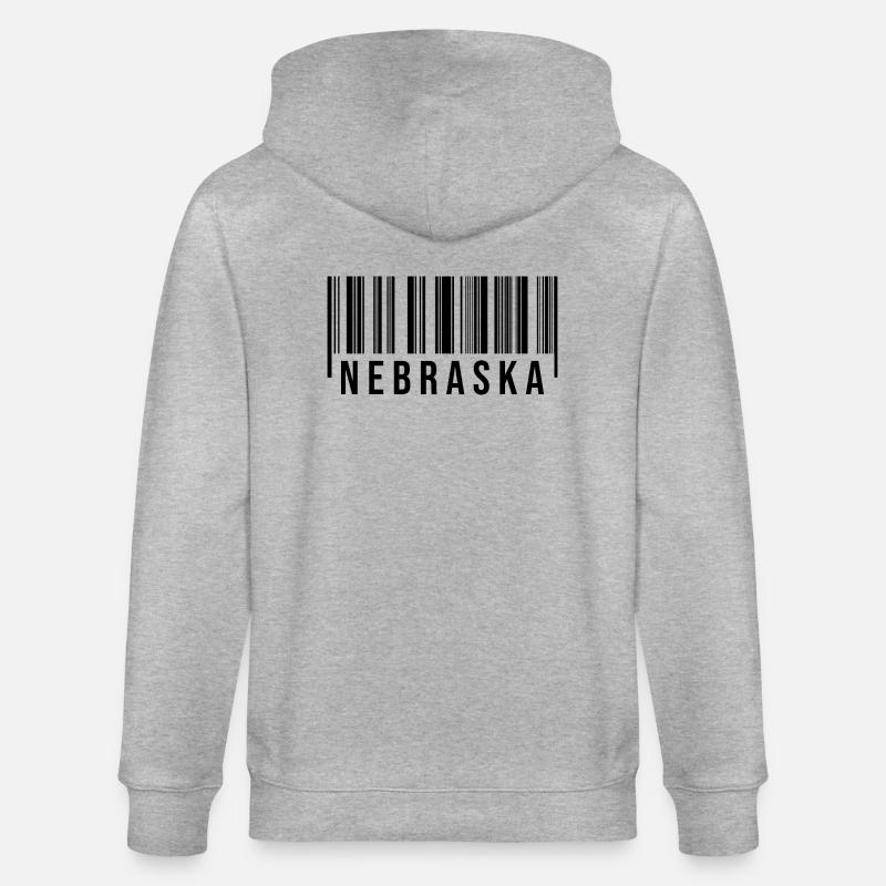 Code-barres du Nebraska - Veste à capuche bio CULTIVATOR Stanley/Stella Unisexe - gris chiné