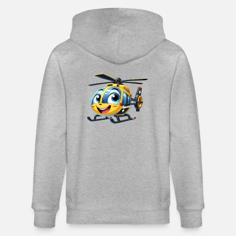 Hélicoptère de traumatologie junior - Veste à capuche bio CULTIVATOR Stanley/Stella Unisexe - gris chiné