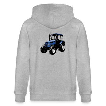 tractor blue - Veste à capuche bio CULTIVATOR Stanley/Stella Unisexe - gris chiné - Dos - Luana (180cm)
