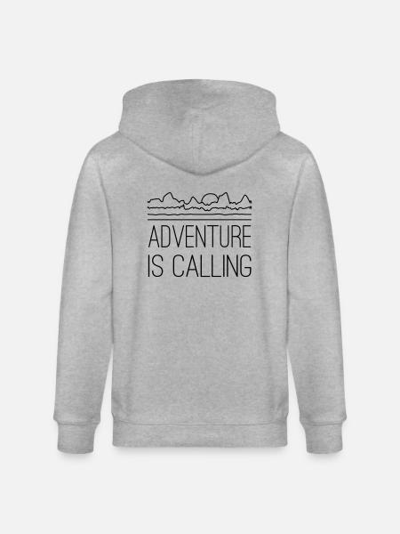Adventure is calling - Stanley/Stella CULTIVATOR  Unisex Organic Hooded Jacket - heather grey