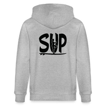 Yoga Meditation Spa Namaste Sup - Stanley/Stella Unisex Bio-Kapuzenjacke CULTIVATOR  - Grau meliert - Hinten - Luana (180cm)