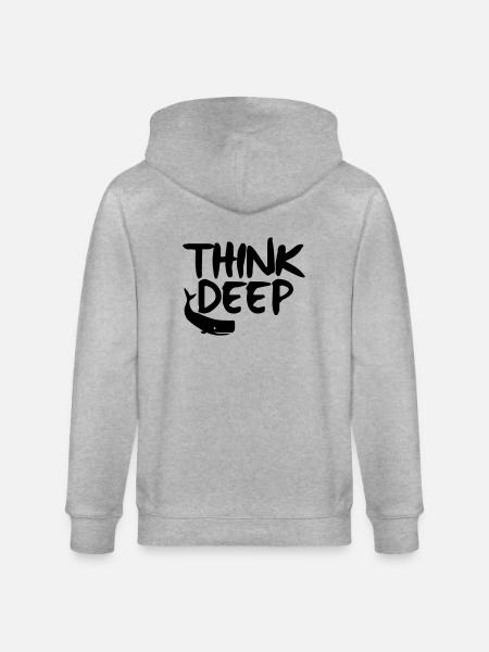 think deep - Stanley/Stella CULTIVATOR  Unisex Organic Hooded Jacket - heather grey