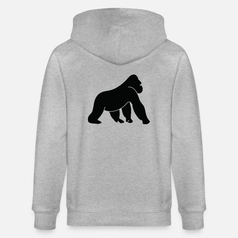 Un gorille sauvage - Veste à capuche bio CULTIVATOR Stanley/Stella Unisexe - gris chiné